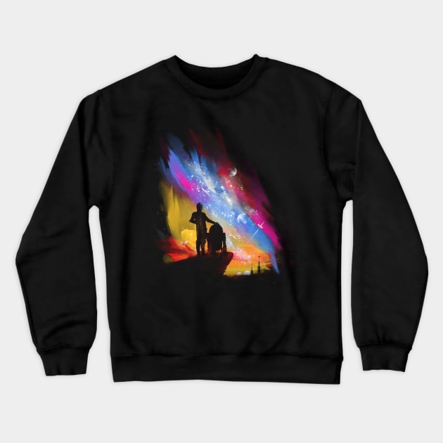 sunset on tatooine Crewneck Sweatshirt by kharmazero